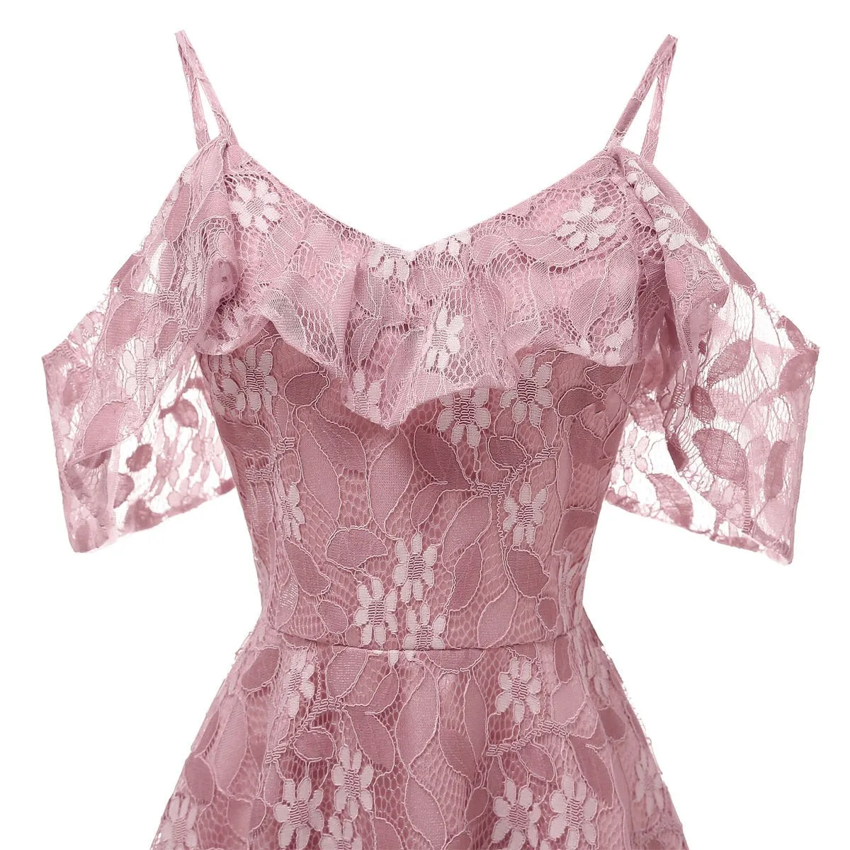 Lace Sleeve Lavender Party Dress 2019 Open Back
