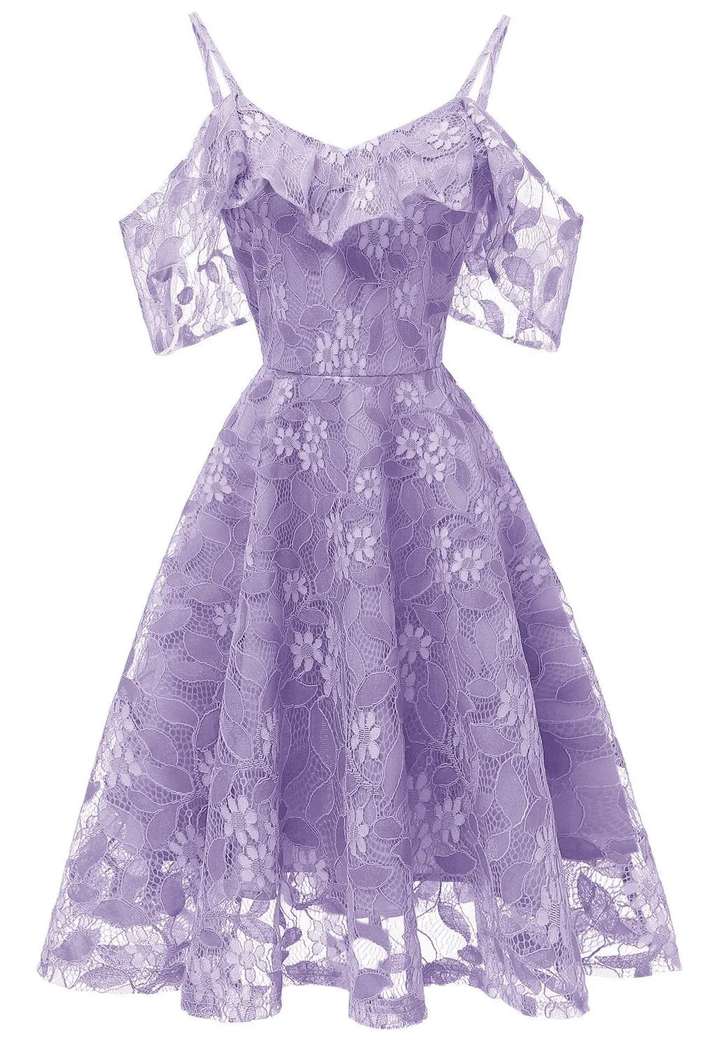 Lace Sleeve Lavender Party Dress 2019 Open Back