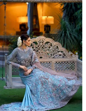 Latest Bridal Wedding Lehnga in Sky Blue Color #N7052