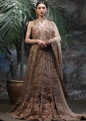 Latest designer bridal lehnga dress in rose gold color for wedding # B3449