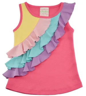 Lemon Loves Lime Rainbow Ruffle 3 Tiered Tank