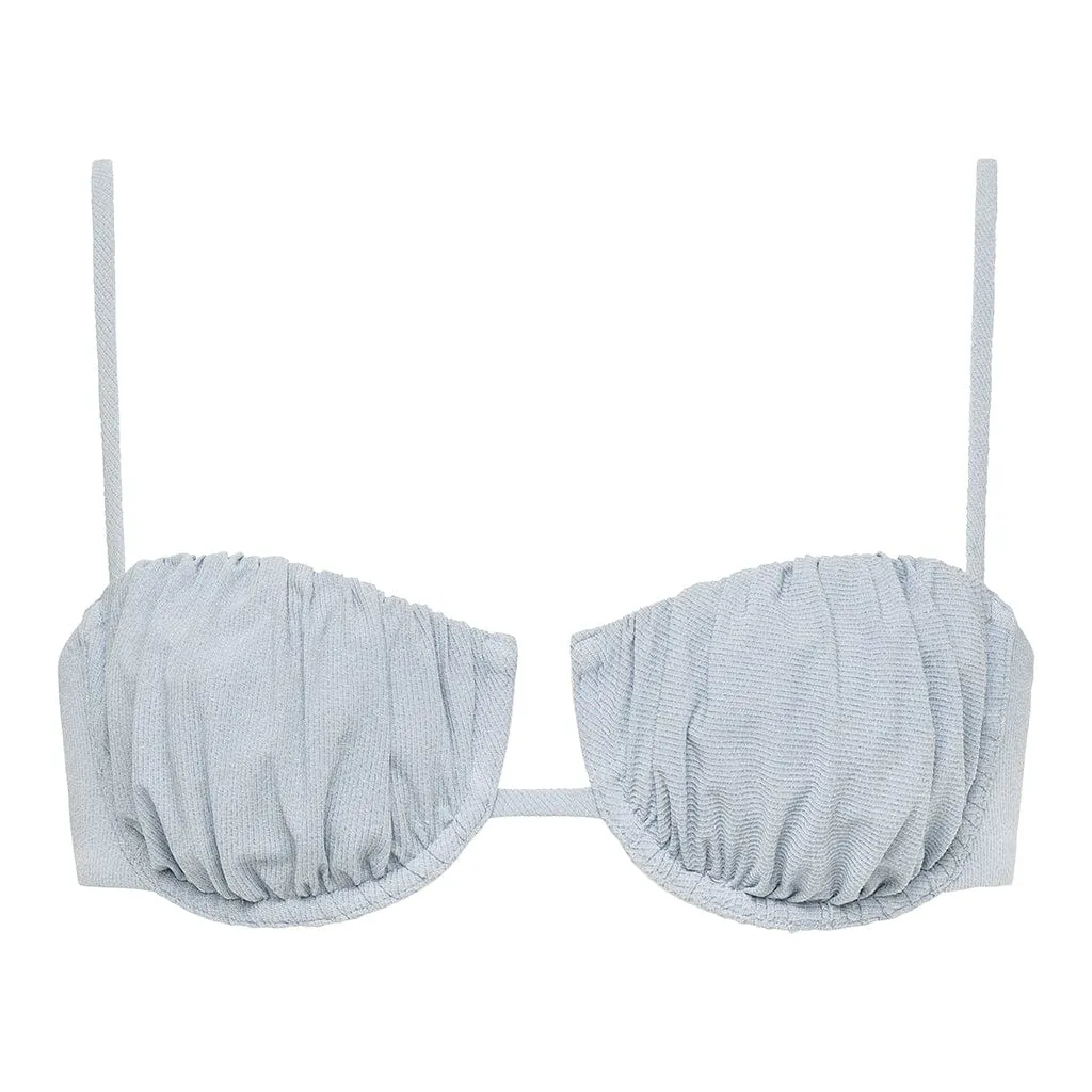 Light Denim Petal Bikini Top