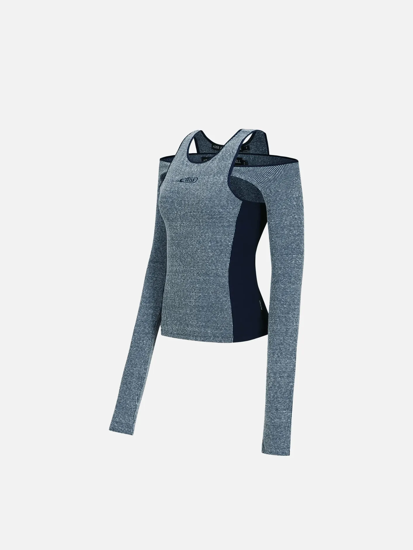 Lina Cut-Out Layered Top - Navy