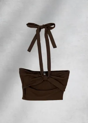 Linda Halter Crop Top - Brown