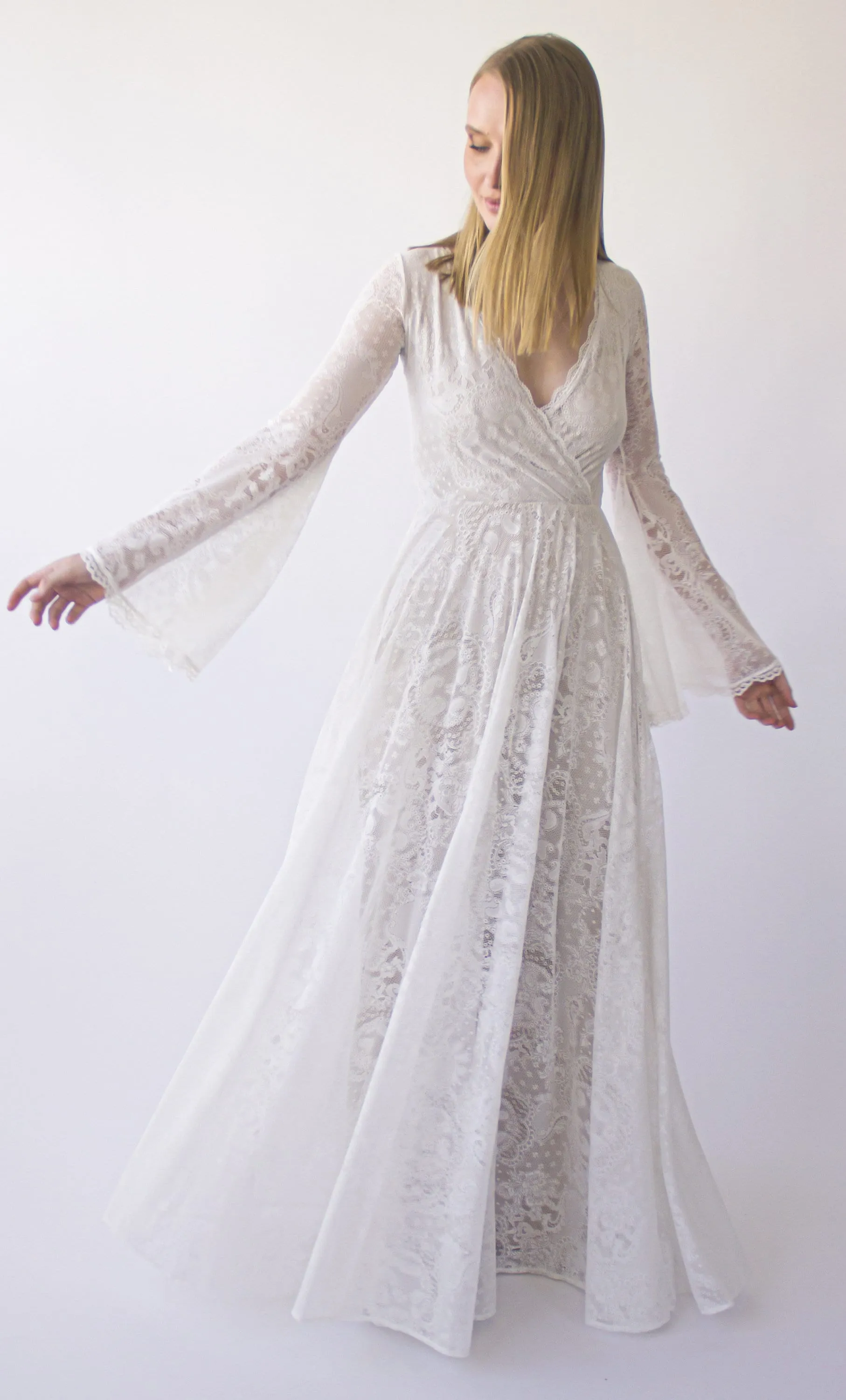 Long Bell Sleeves Gown #1394
