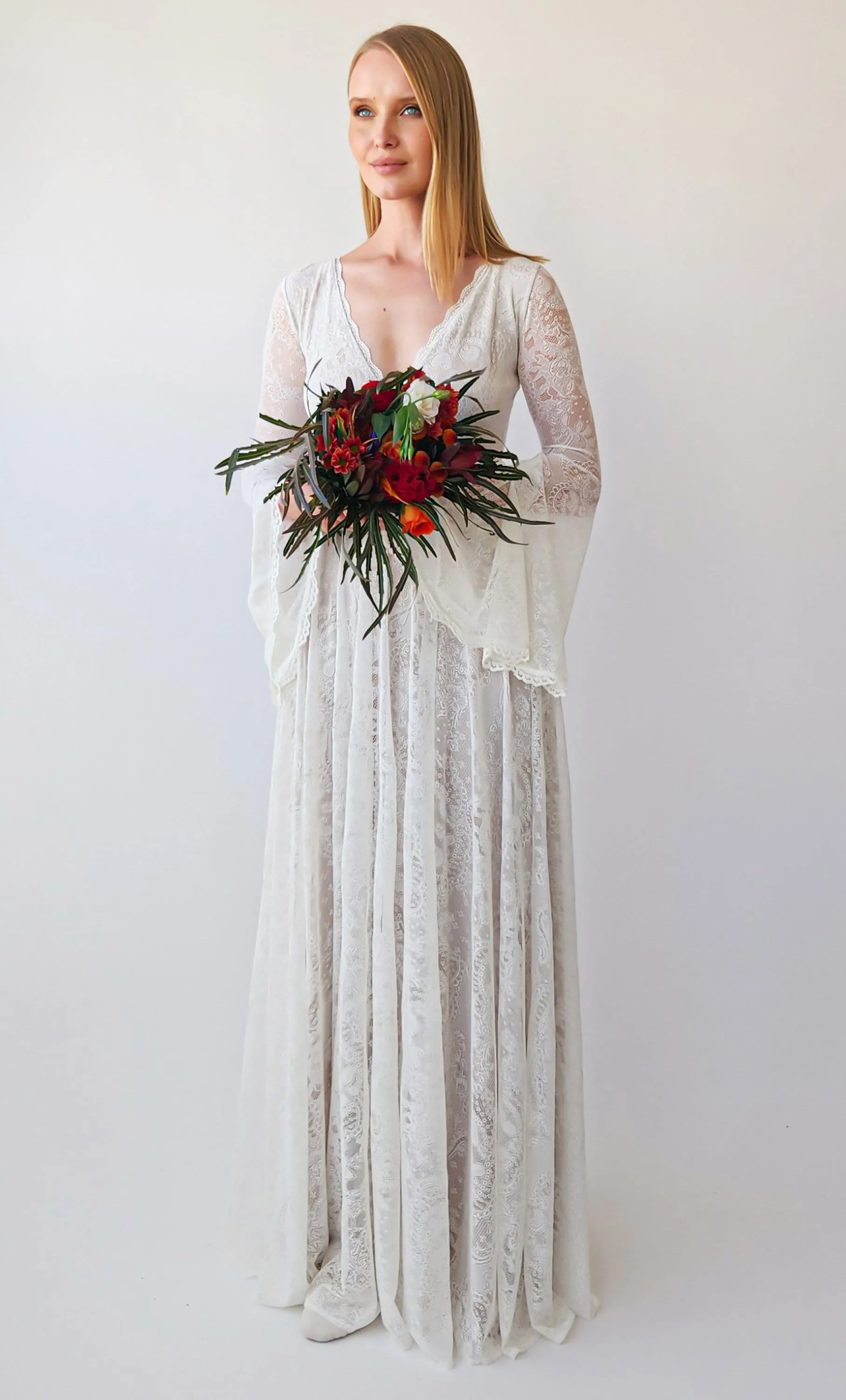Long Bell Sleeves Gown #1394