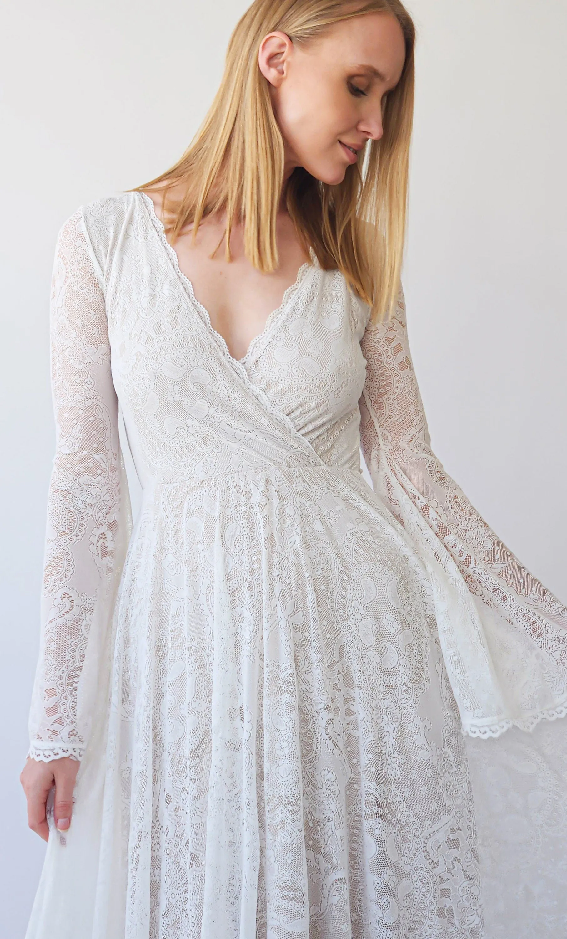 Long Bell Sleeves Gown #1394