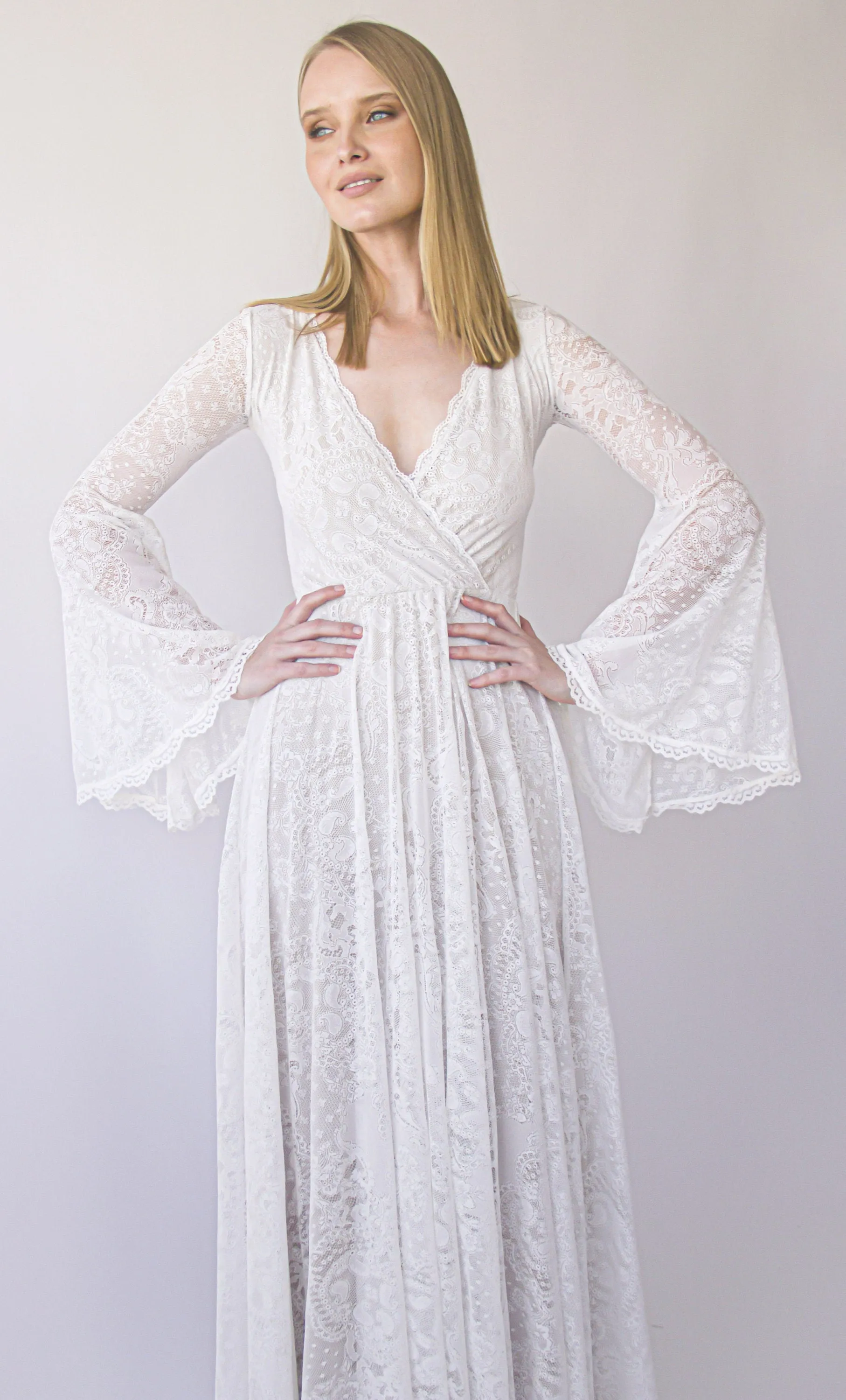 Long Bell Sleeves Gown #1394