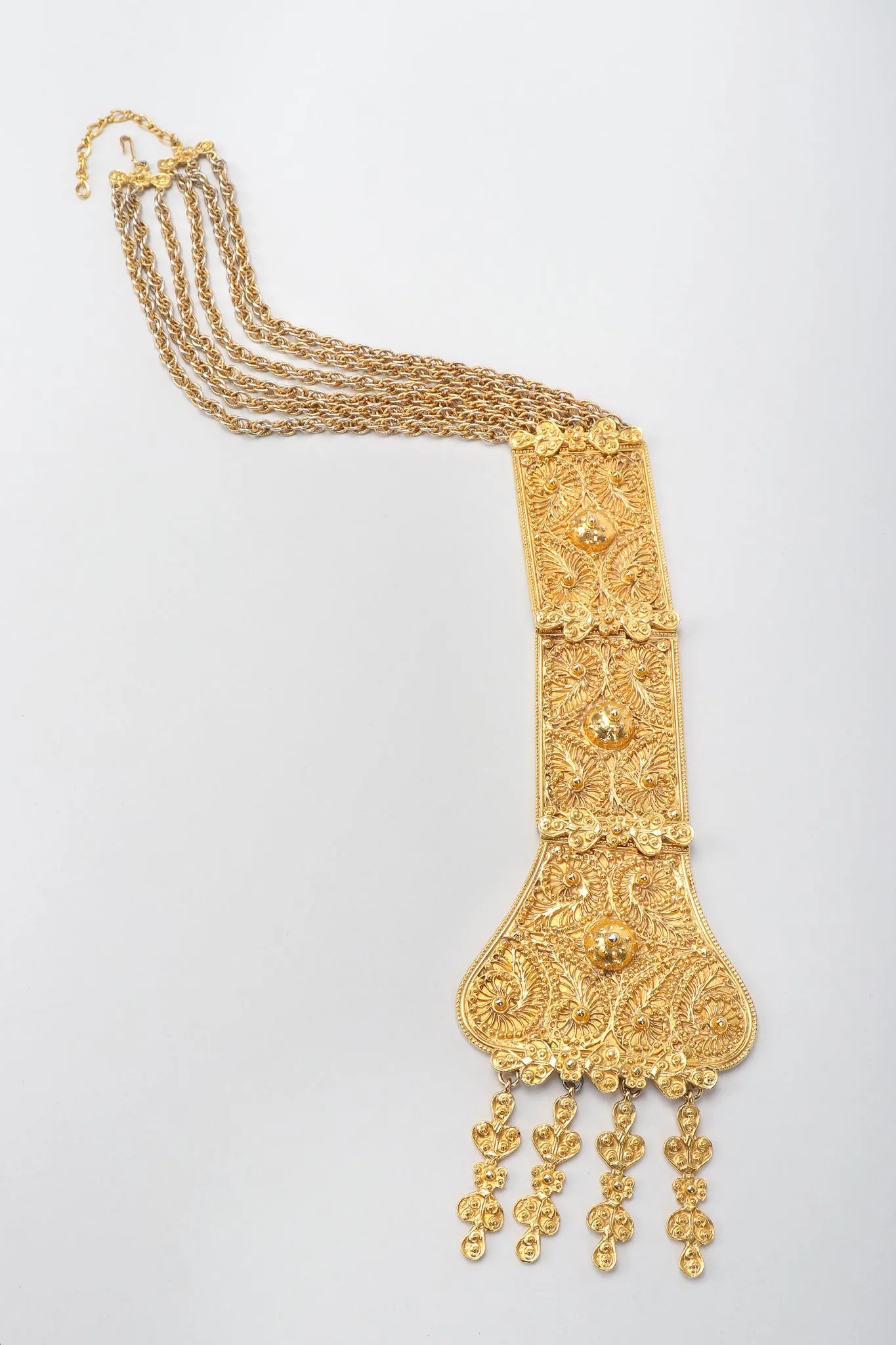 Long Filigree Plate Necklace