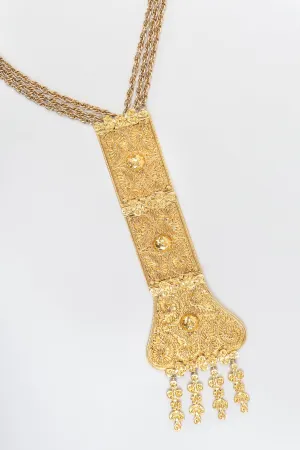 Long Filigree Plate Necklace