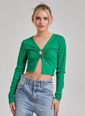 Long Sleeve Cut Out Ribbed Top