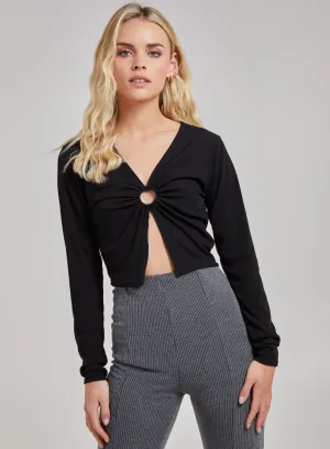Long Sleeve Cut Out Ribbed Top