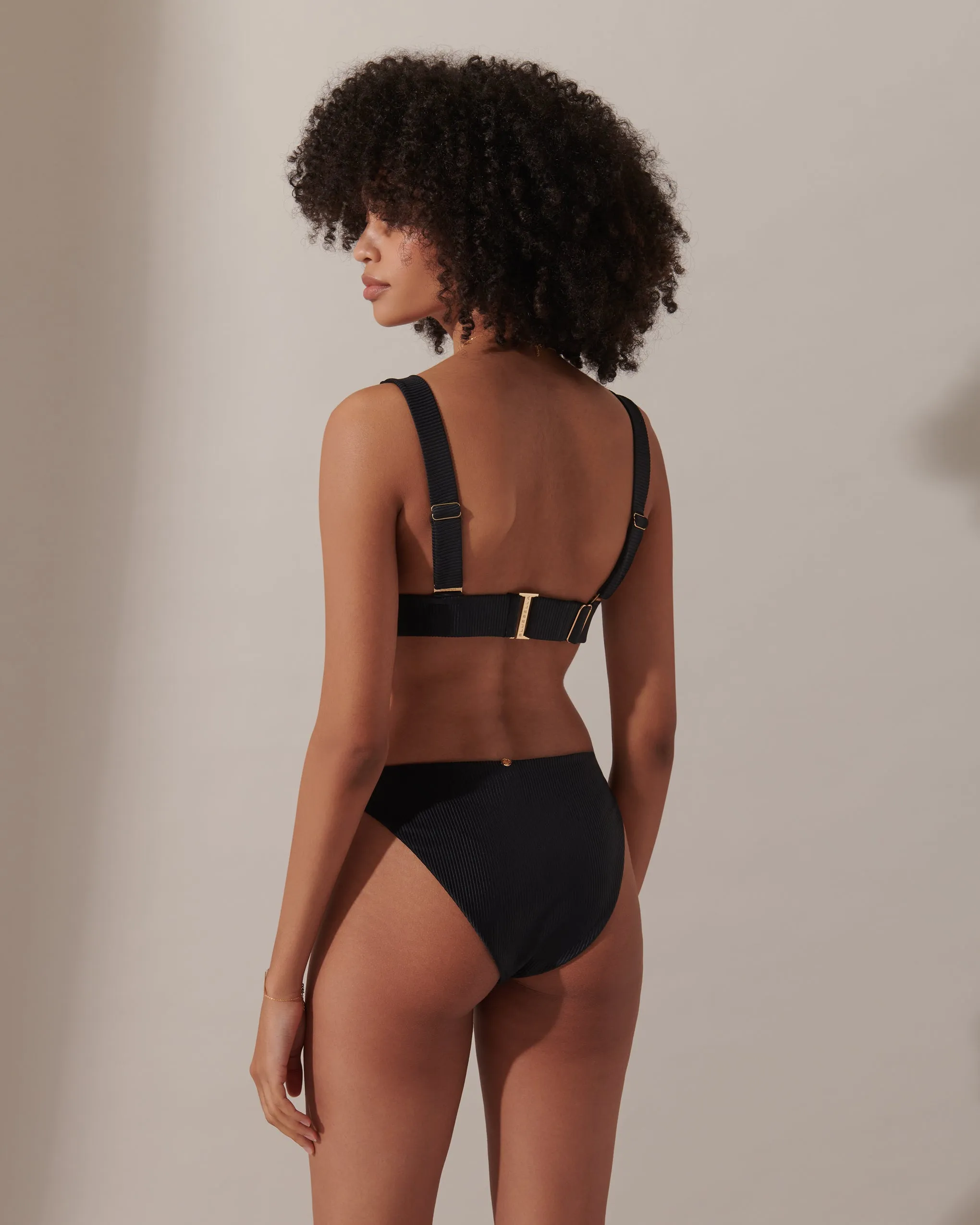 Lucerne Plunge Bikini Top Black
