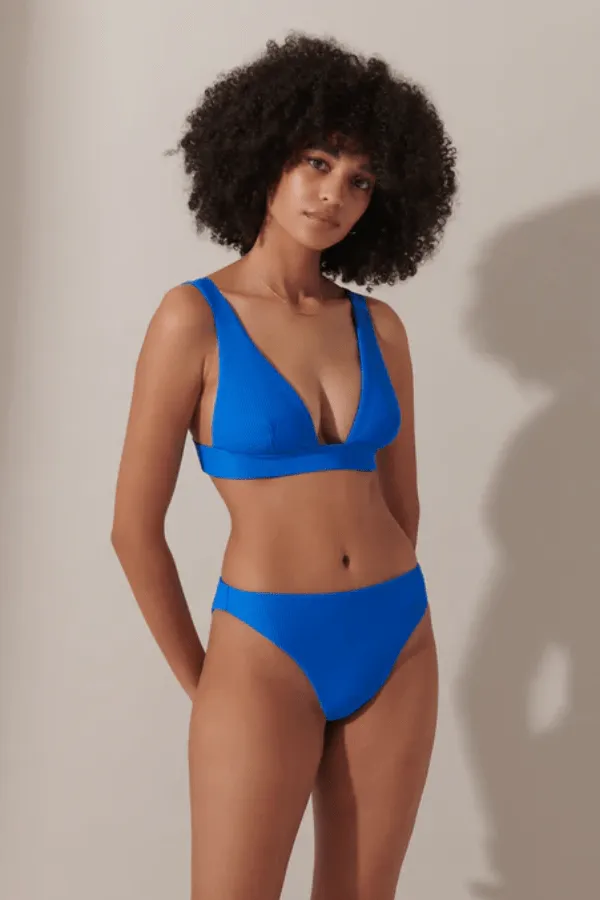 Lucerne Plunge Bikini Top - Blue