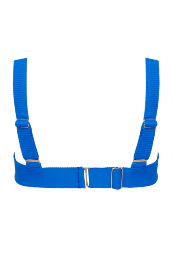 Lucerne Plunge Bikini Top - Blue