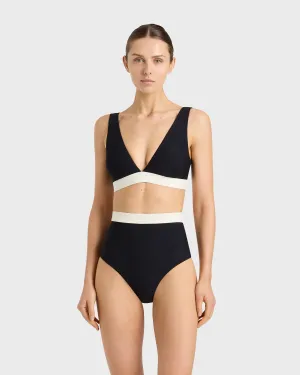 Lya Bikini Top - Black & Pearl