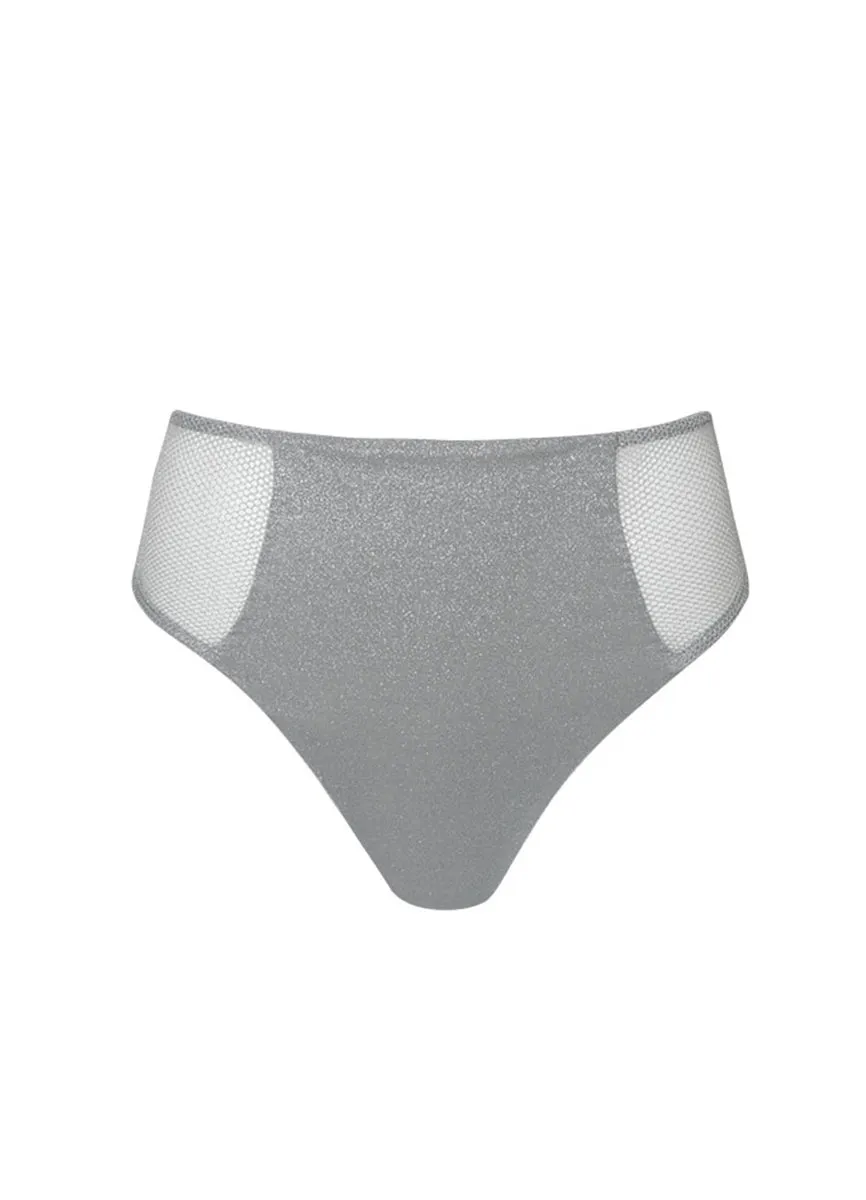 Maaji Sparkle Mesh Harriet High Rise Cut Out Bikini Bottom