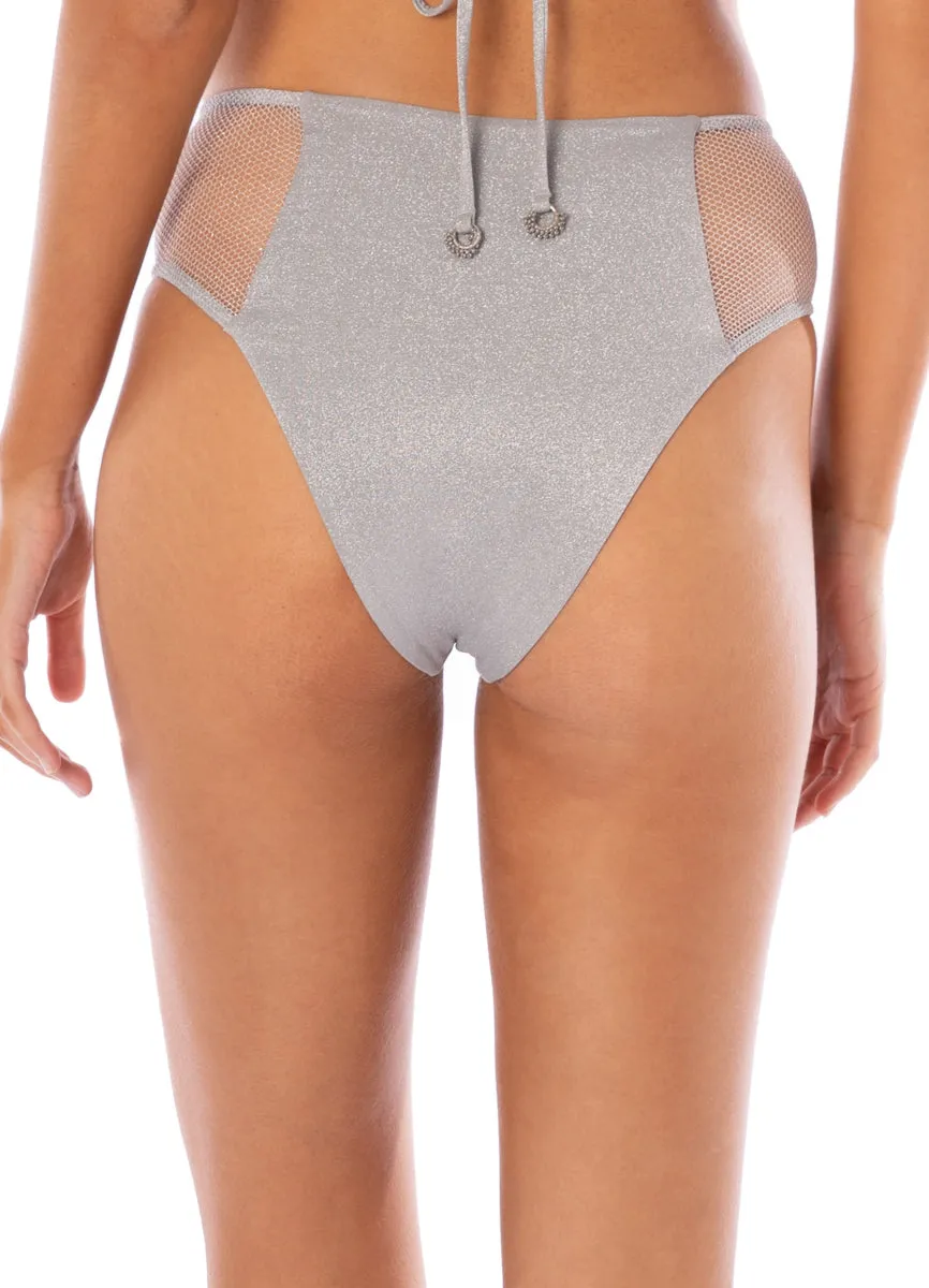 Maaji Sparkle Mesh Harriet High Rise Cut Out Bikini Bottom
