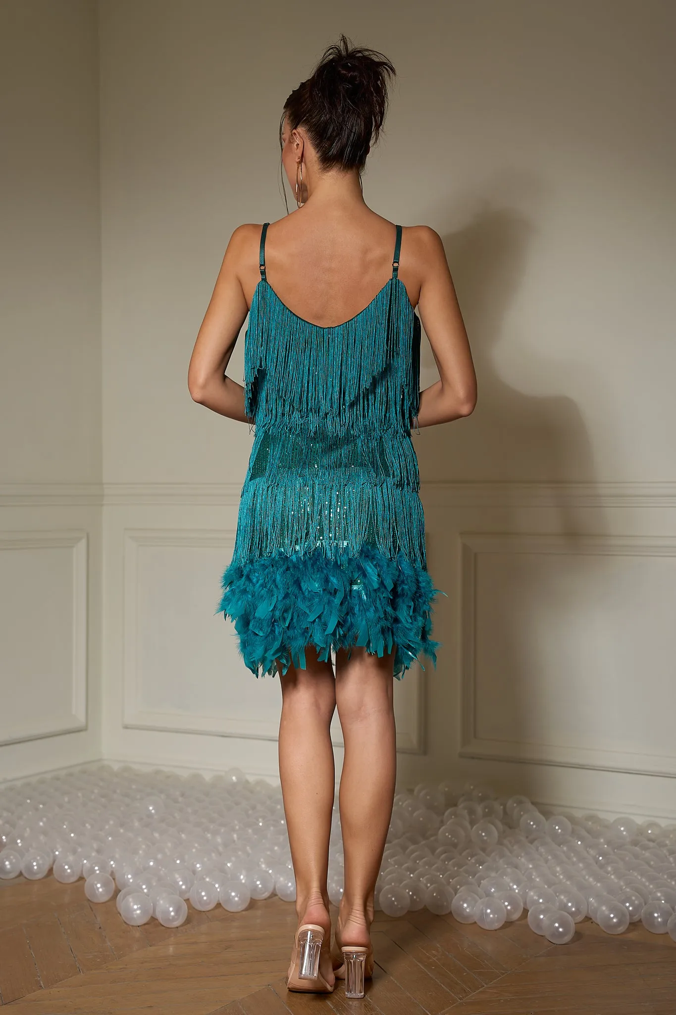 Maeve Sequin Fringe Prom Dress