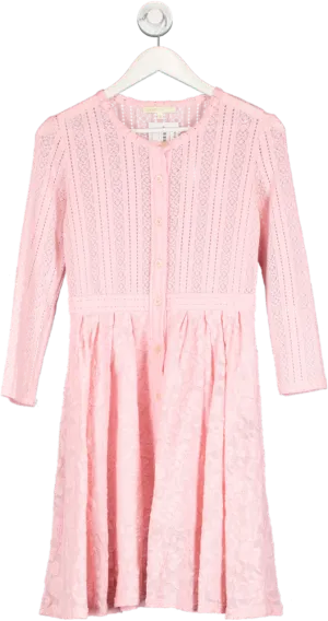 Maje Pink Lace Skater Dress UK S