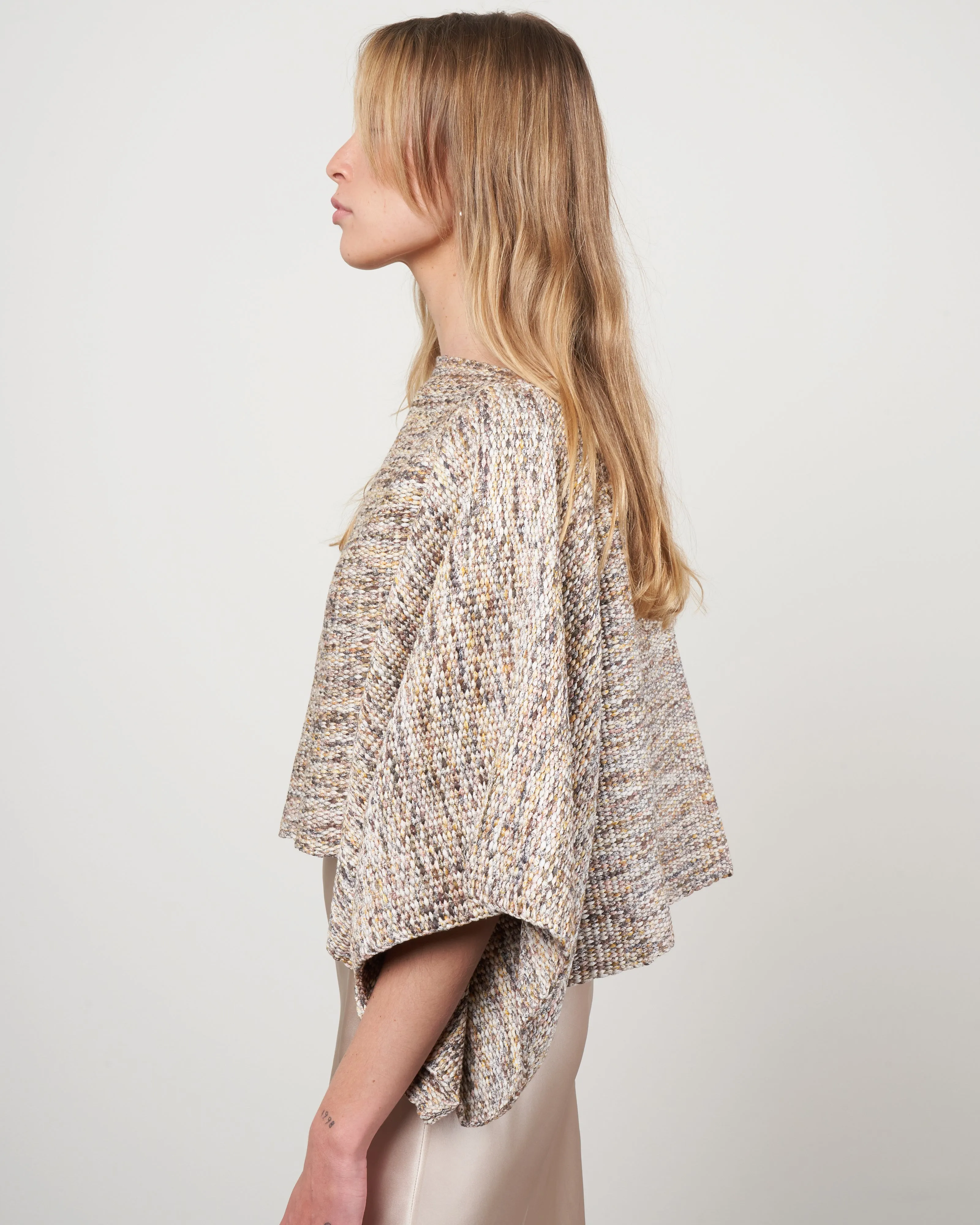 marble crop top - sand mix