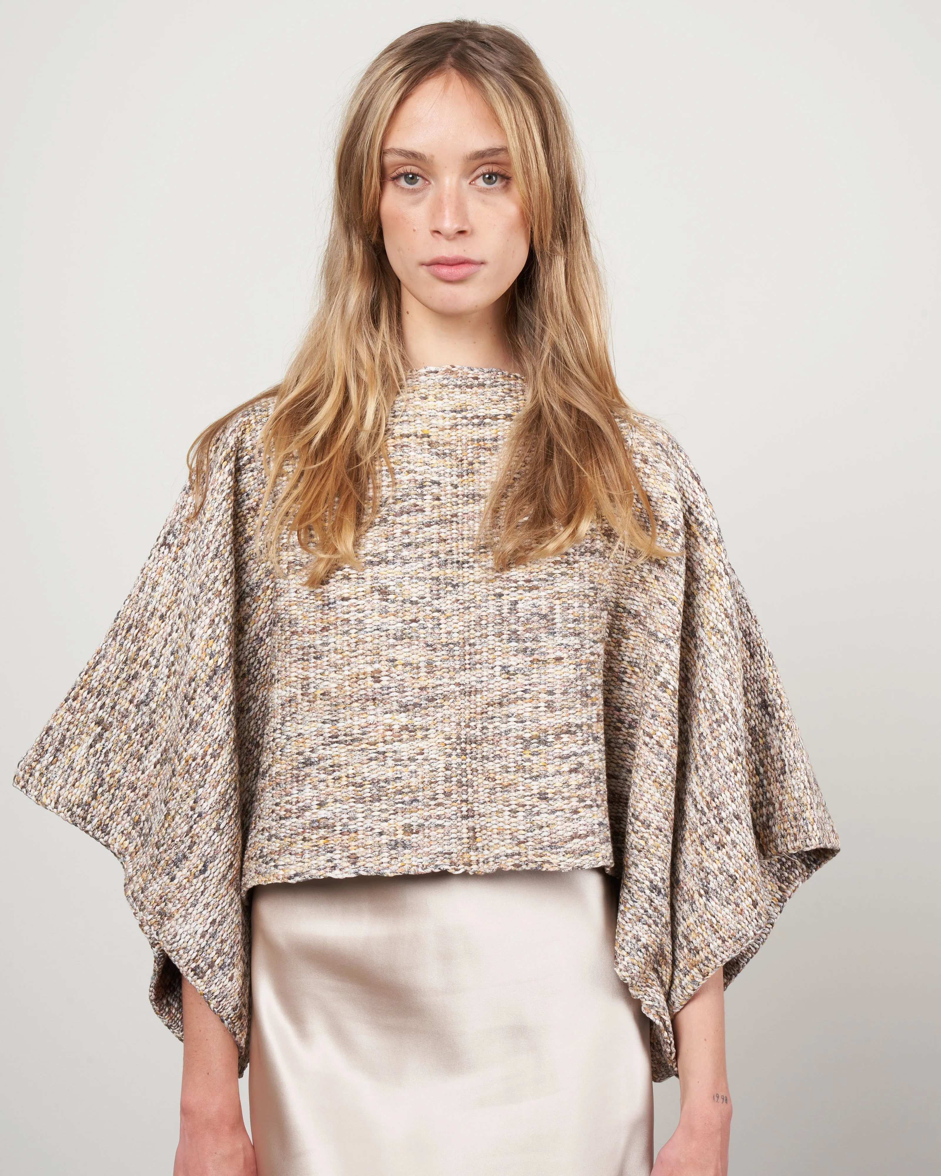 marble crop top - sand mix