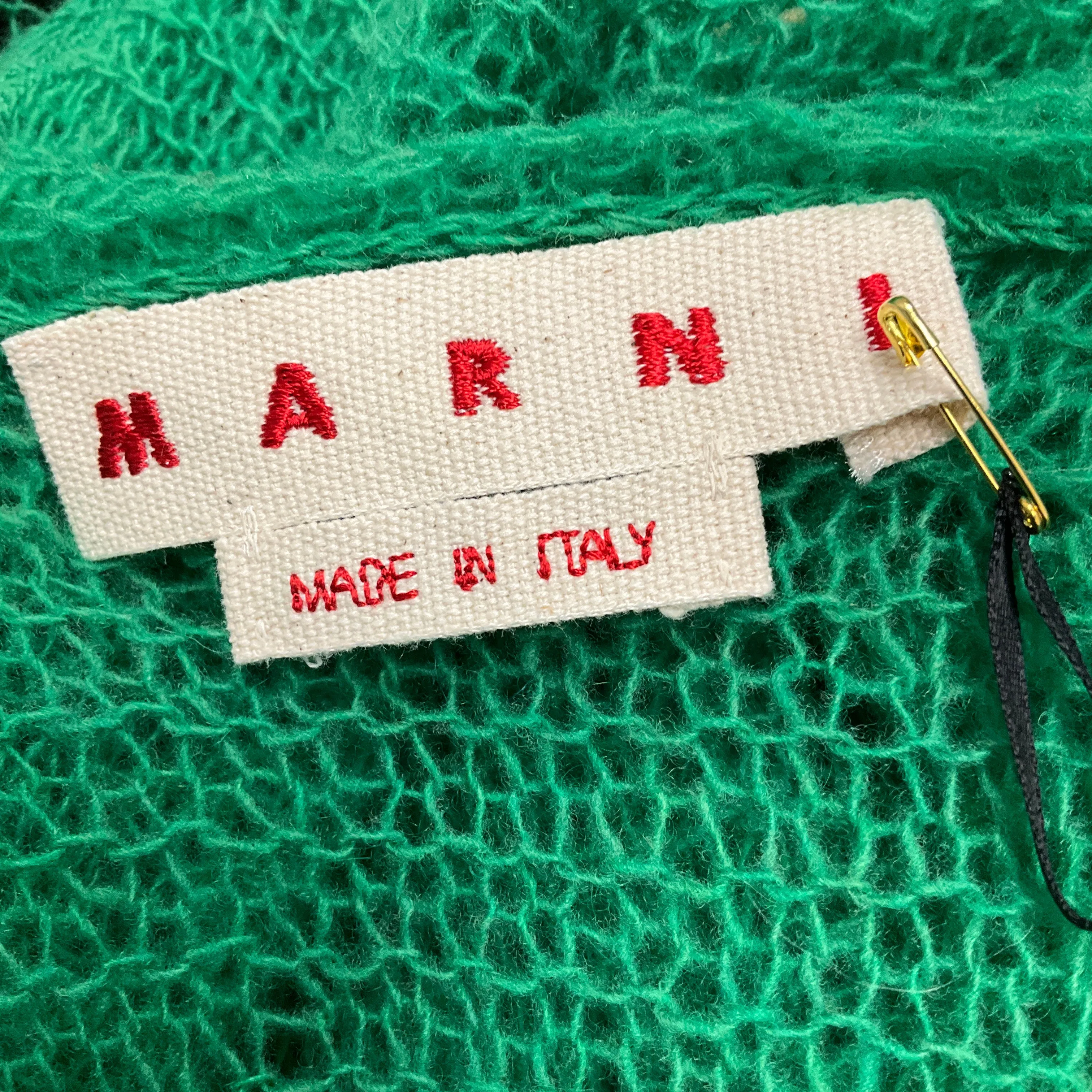 Marni Green 2023 Back Cut-Out Knit Top