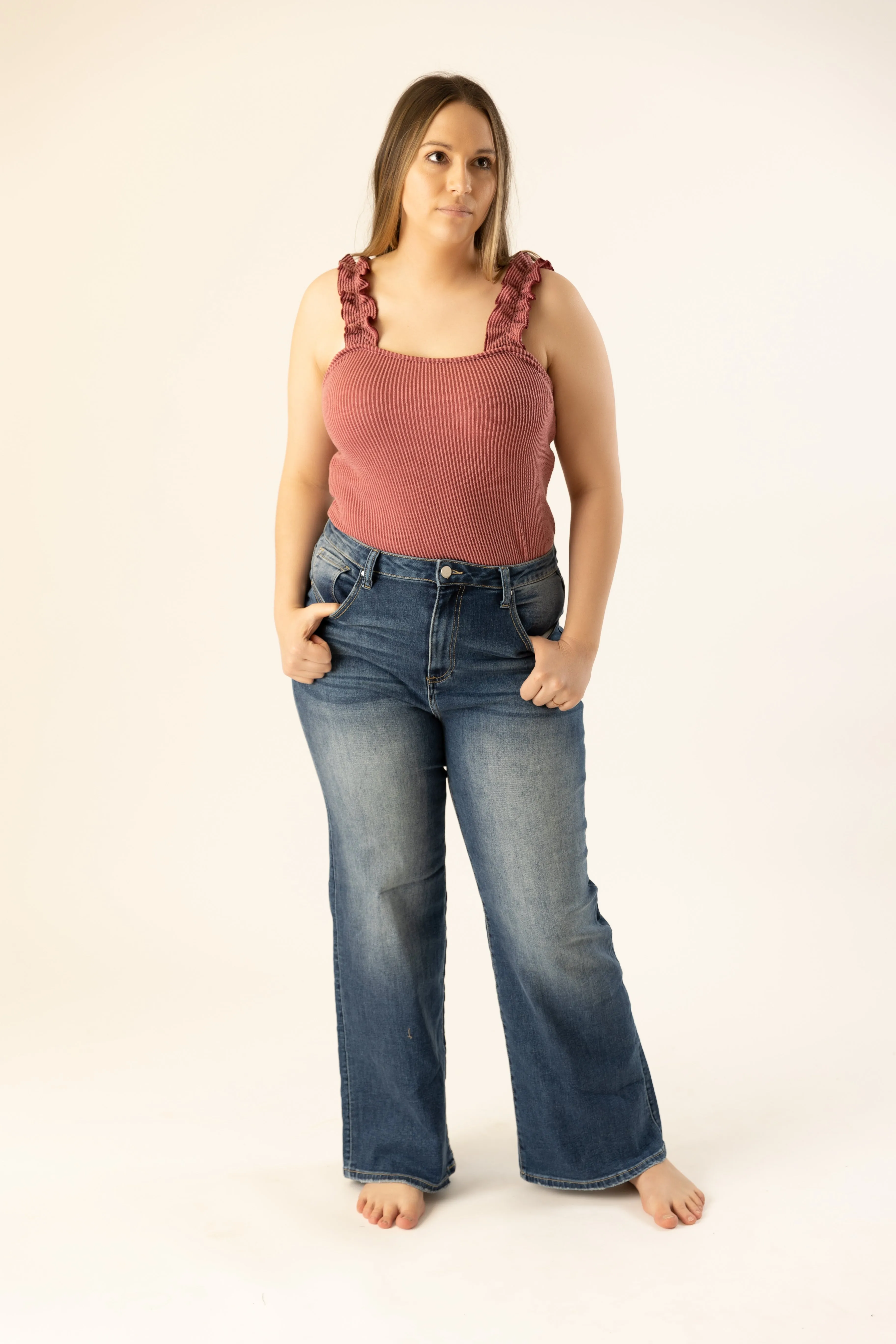 Marsala Ruffle Tank Top