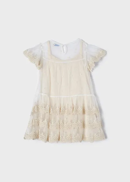 Mayoral Embroidered Lace Dress: Sizes 2 to 9