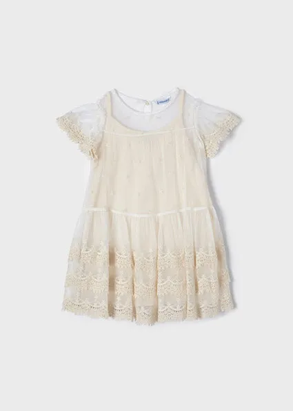 Mayoral Embroidered Lace Dress: Sizes 2 to 9