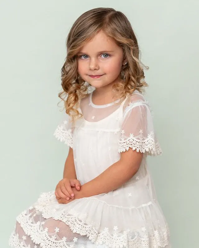 Mayoral Embroidered Lace Dress: Sizes 2 to 9