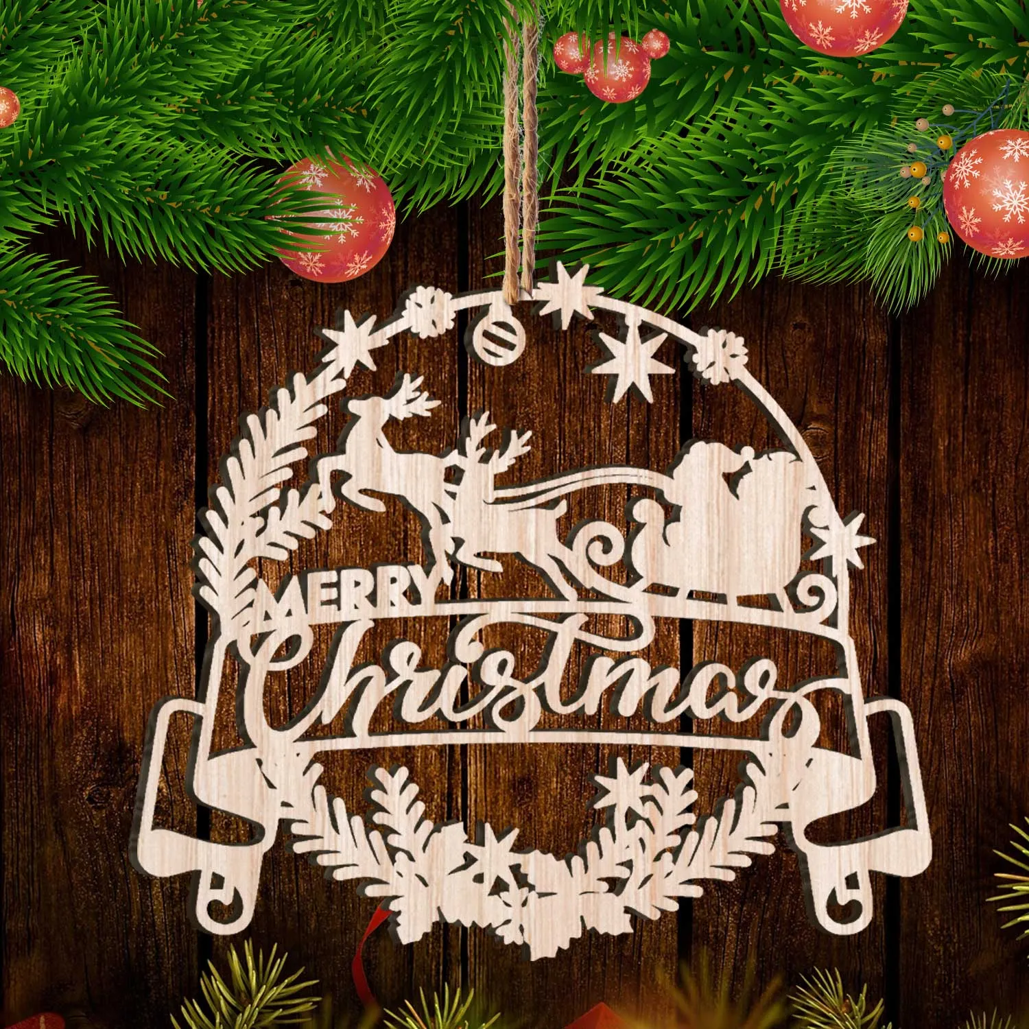 Merry Christmas - Ornament Cut Out - Nmd 01