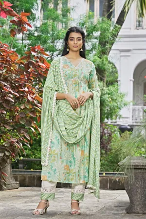 Mint Green Mul Cotton Suit Set