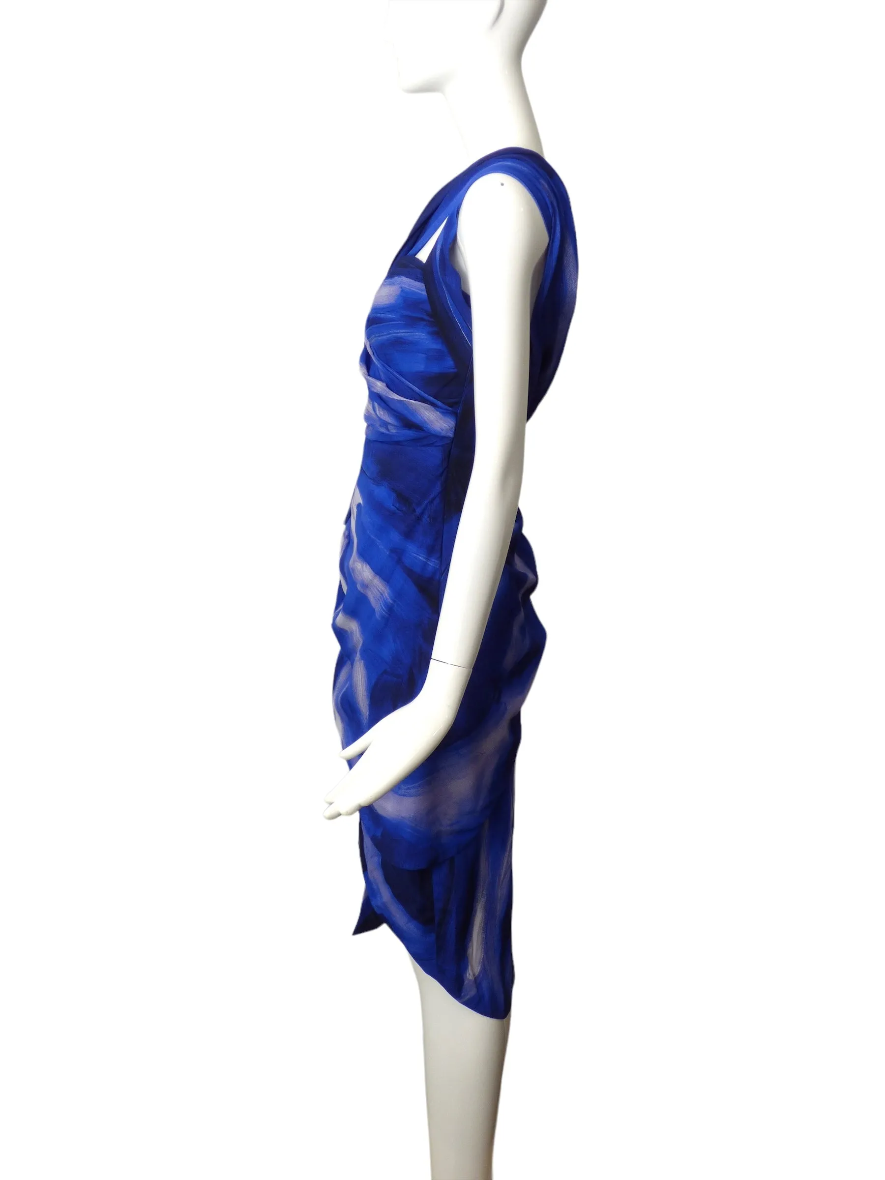MOSCHINO COUTURE!- NWT 2021 Crepe Painted Print Dress, Size 6