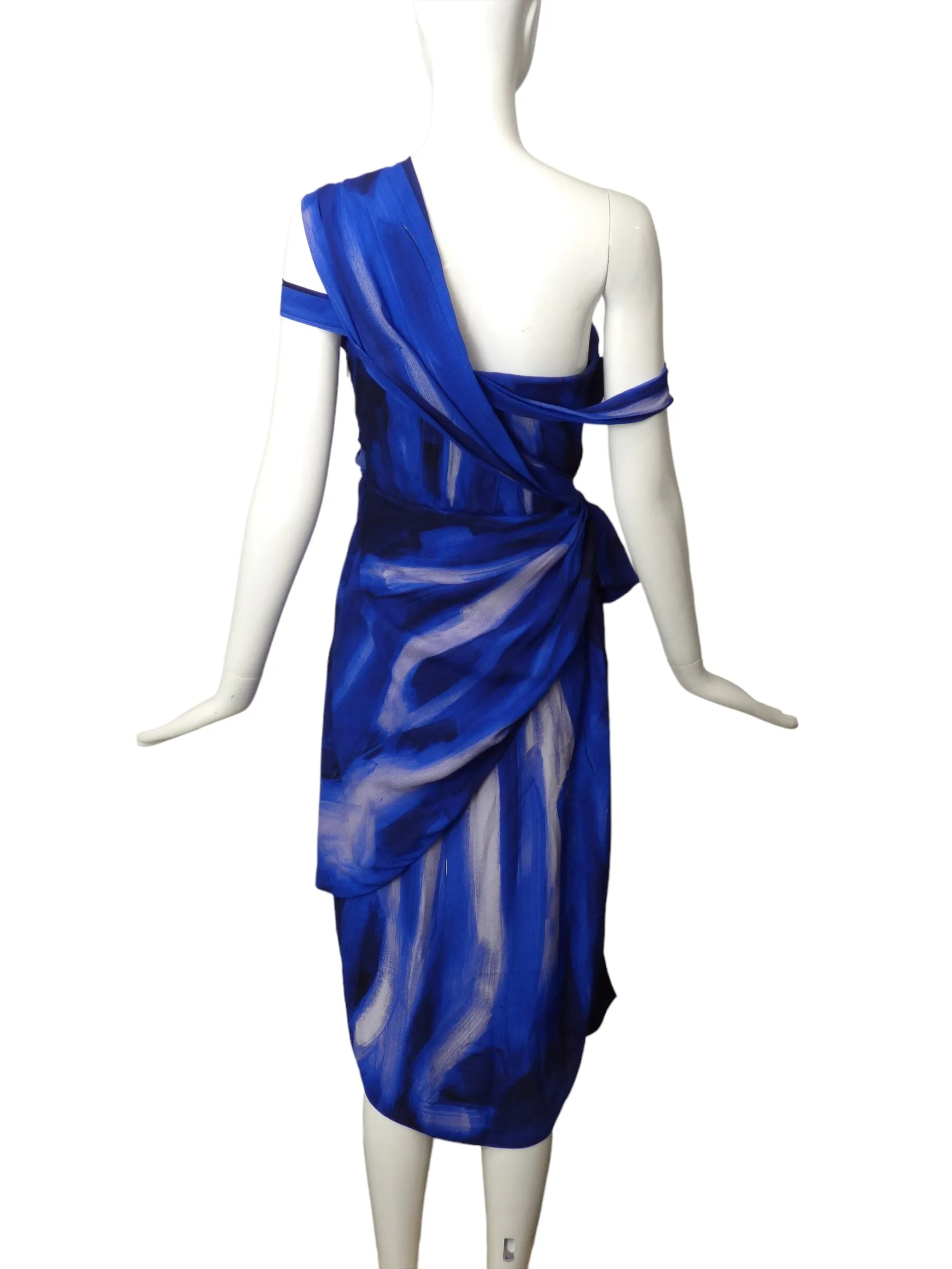 MOSCHINO COUTURE!- NWT 2021 Crepe Painted Print Dress, Size 6