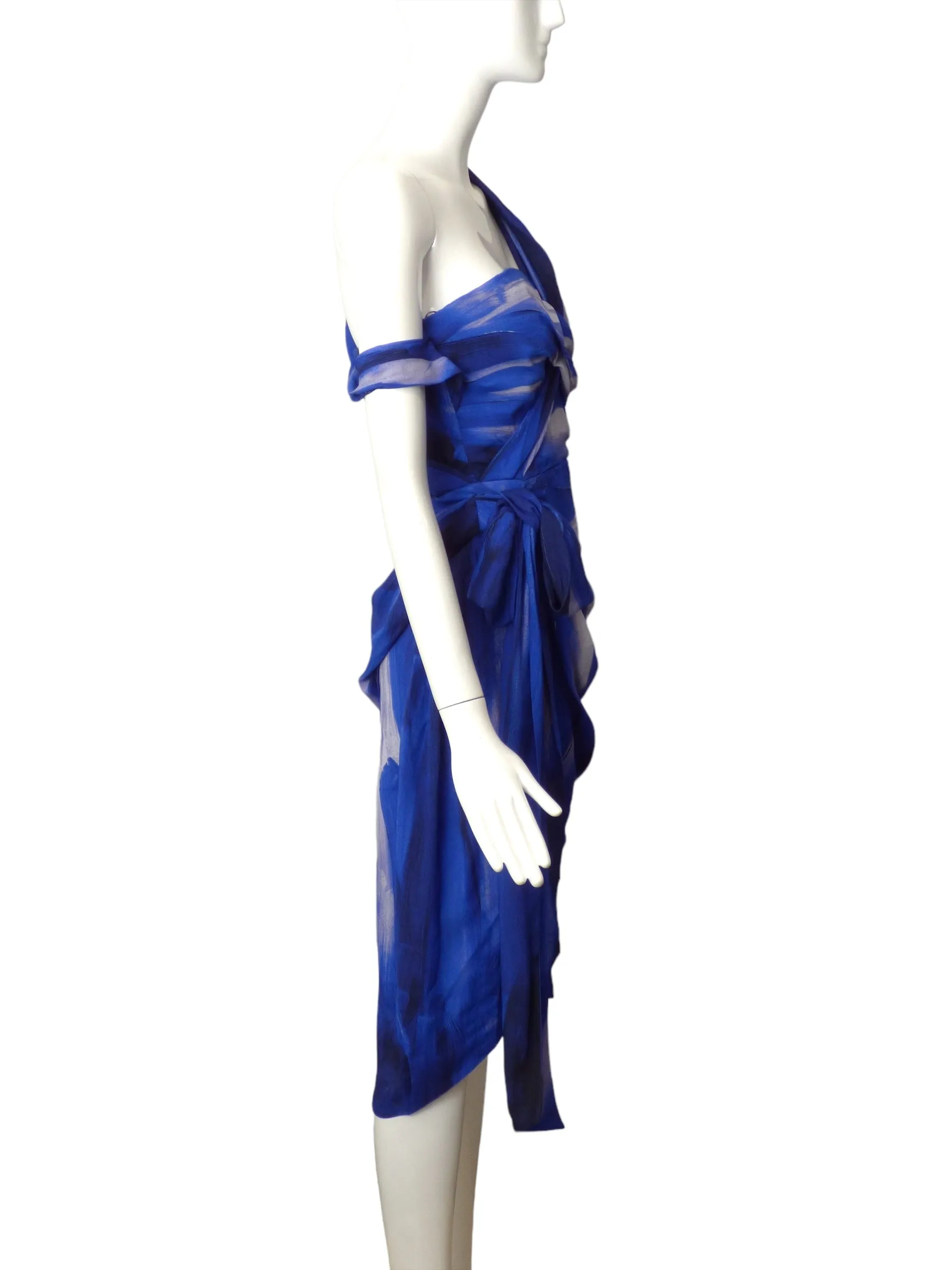 MOSCHINO COUTURE!- NWT 2021 Crepe Painted Print Dress, Size 6