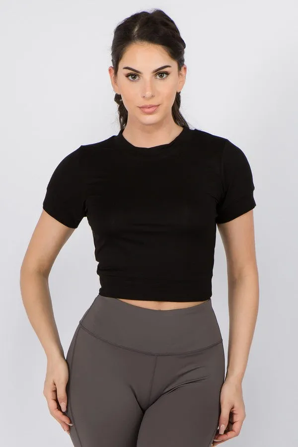 Mula Bandha Yoga Crop Top -Black