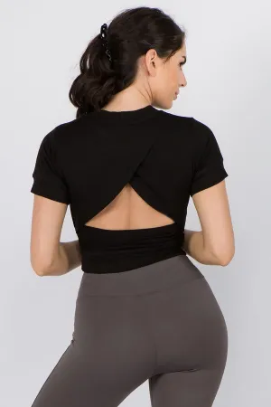 Mula Bandha Yoga Crop Top -Black