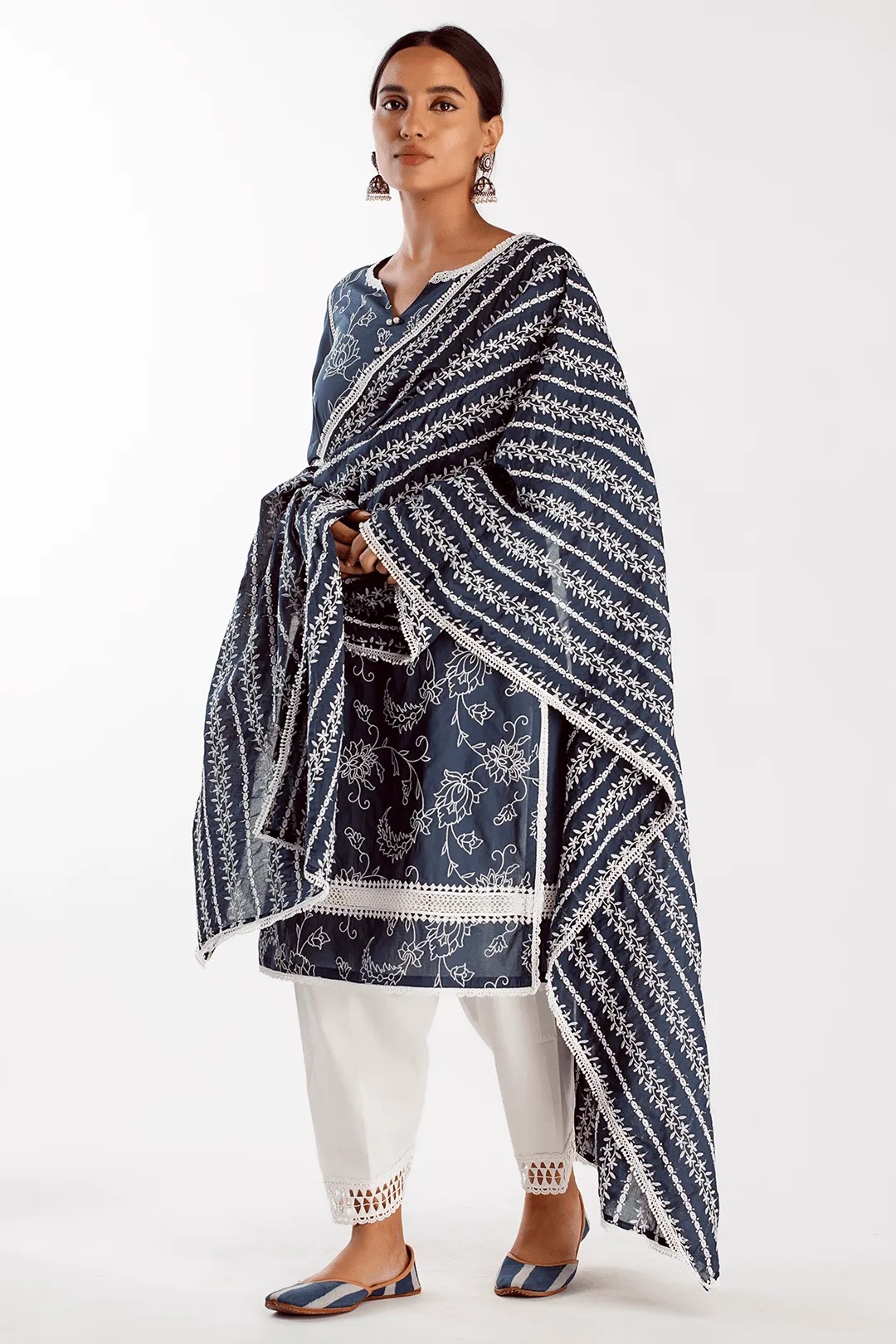 Mulmul Cotton Twilight Navy Kurta