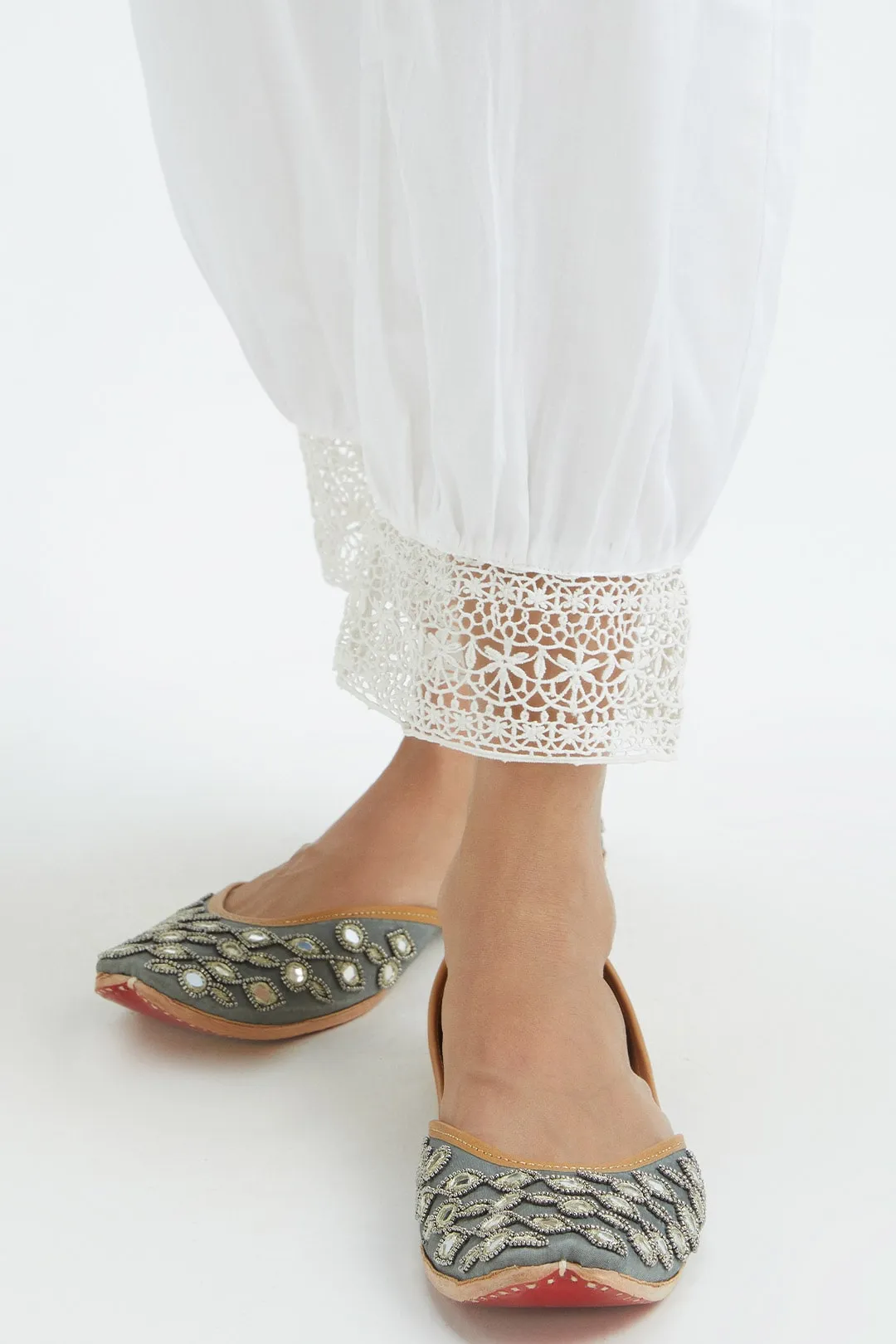 Mulmul Supima satin Celo Blue Kurta With Lax Blue Harem Pant