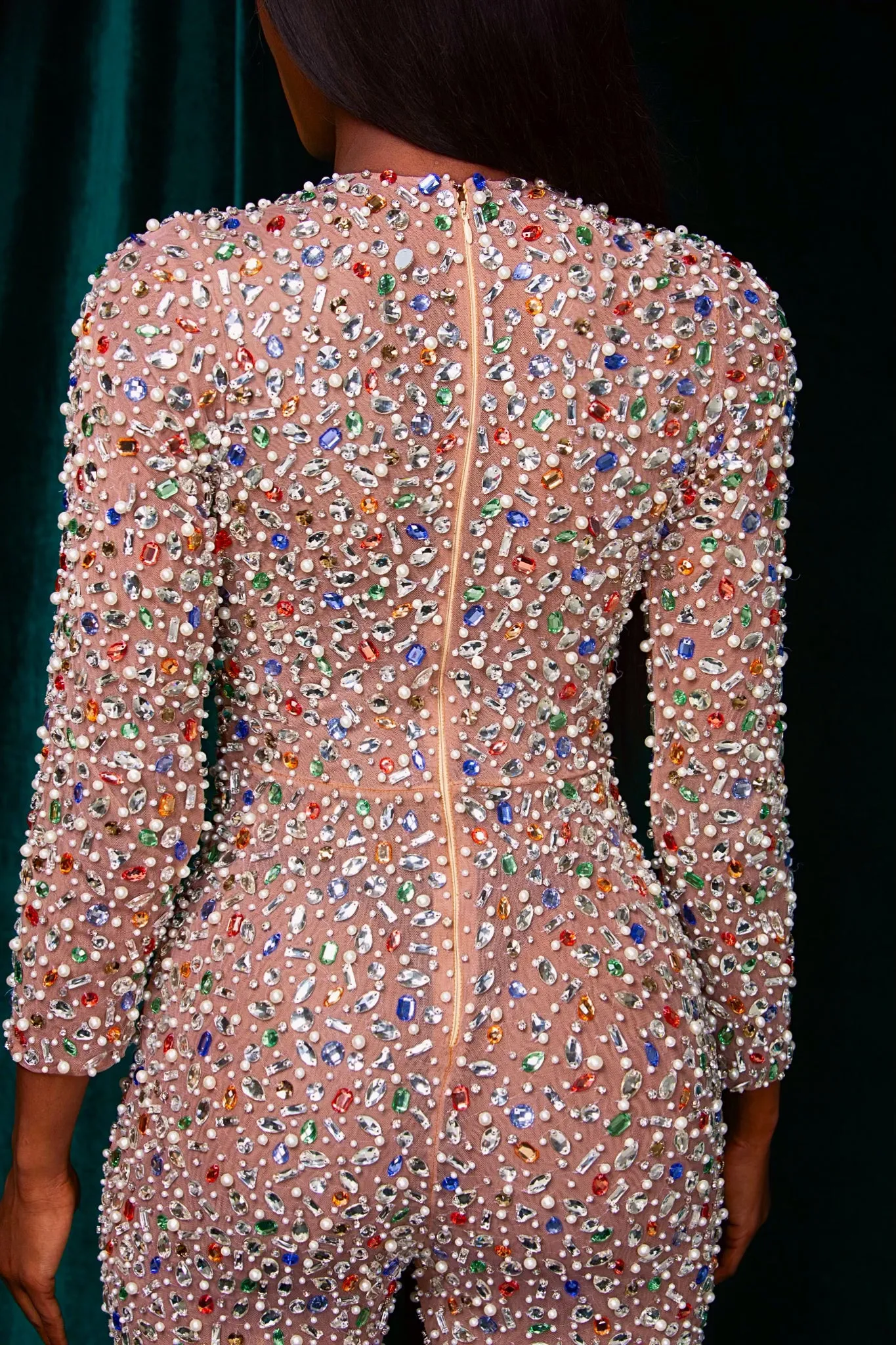 Multi-Color Beaded Bell Jumpsuit