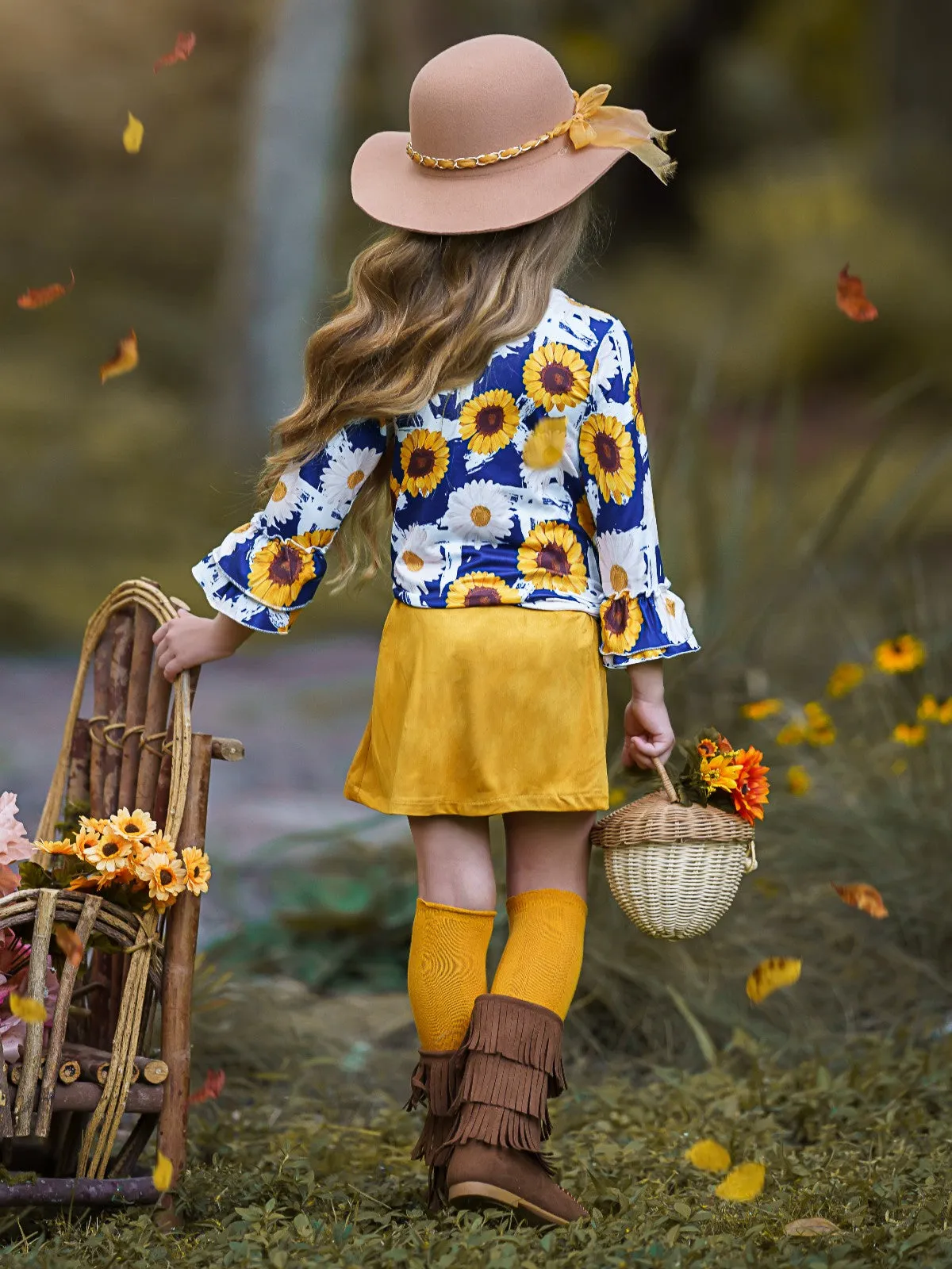 My Lucky Flower Buttoned Skirt Set