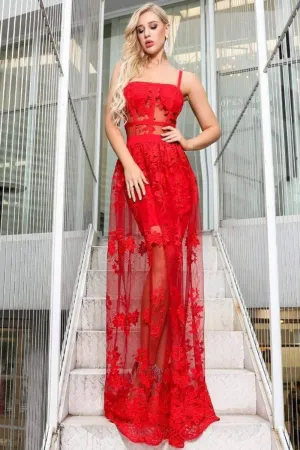 My Moment To Shine Red Lace Corset Dress