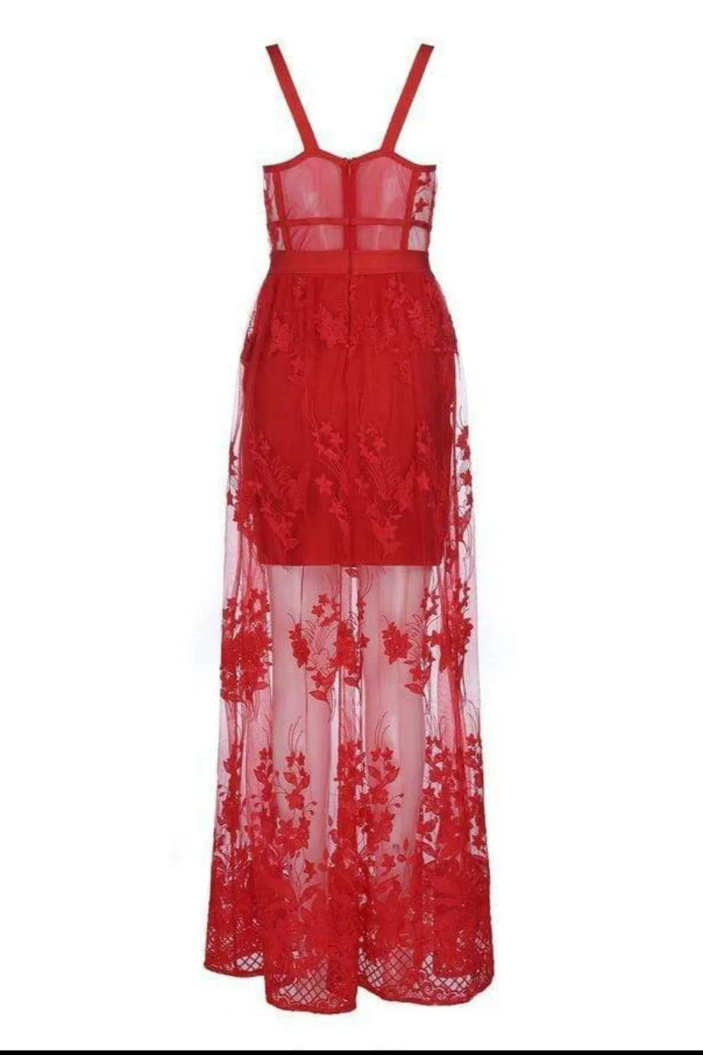 My Moment To Shine Red Lace Corset Dress