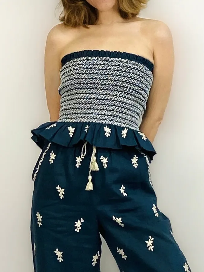 Nadia Tube Top, Navy