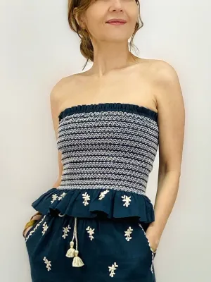 Nadia Tube Top, Navy