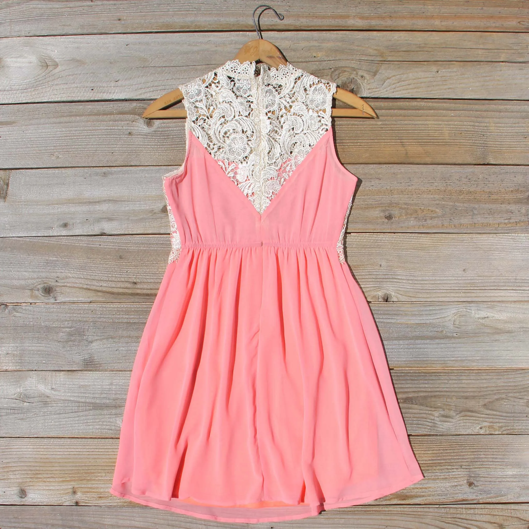 Neptune Lace Dress in Peach
