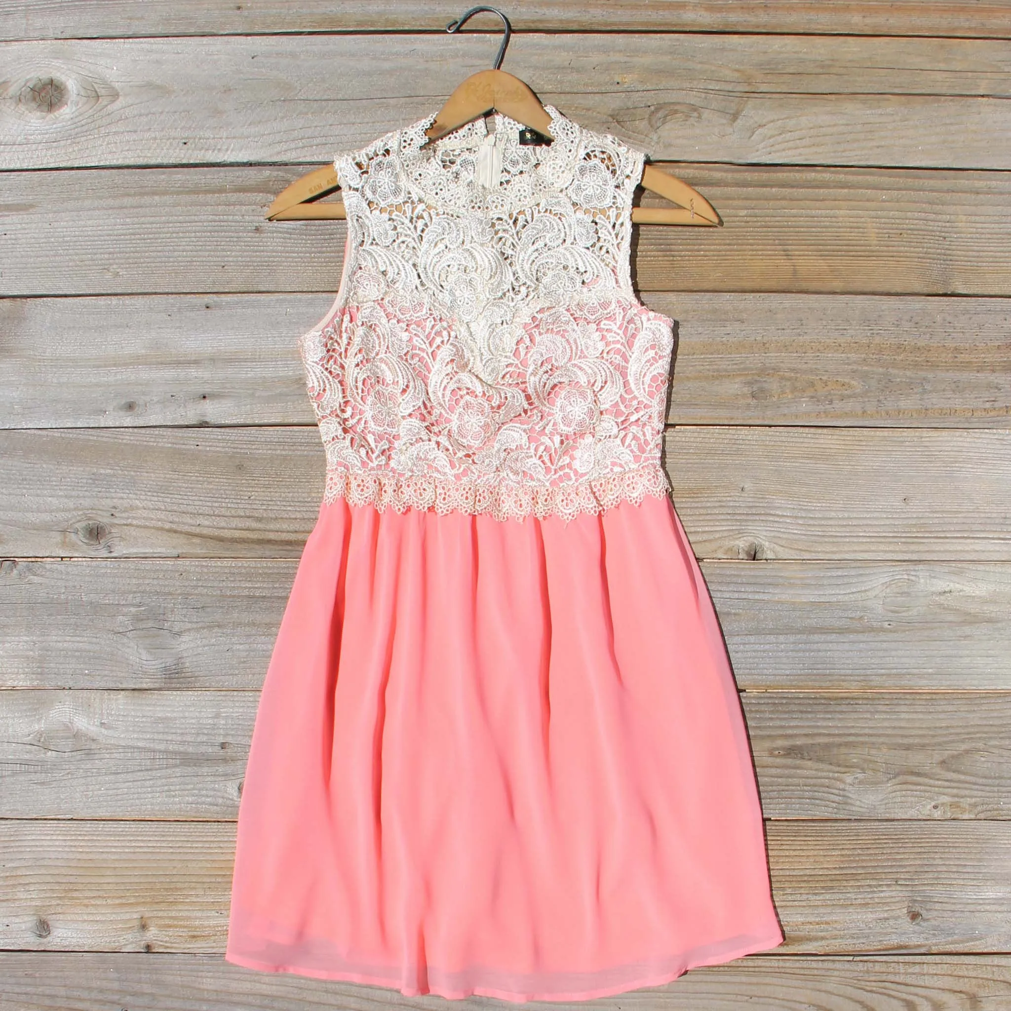 Neptune Lace Dress in Peach
