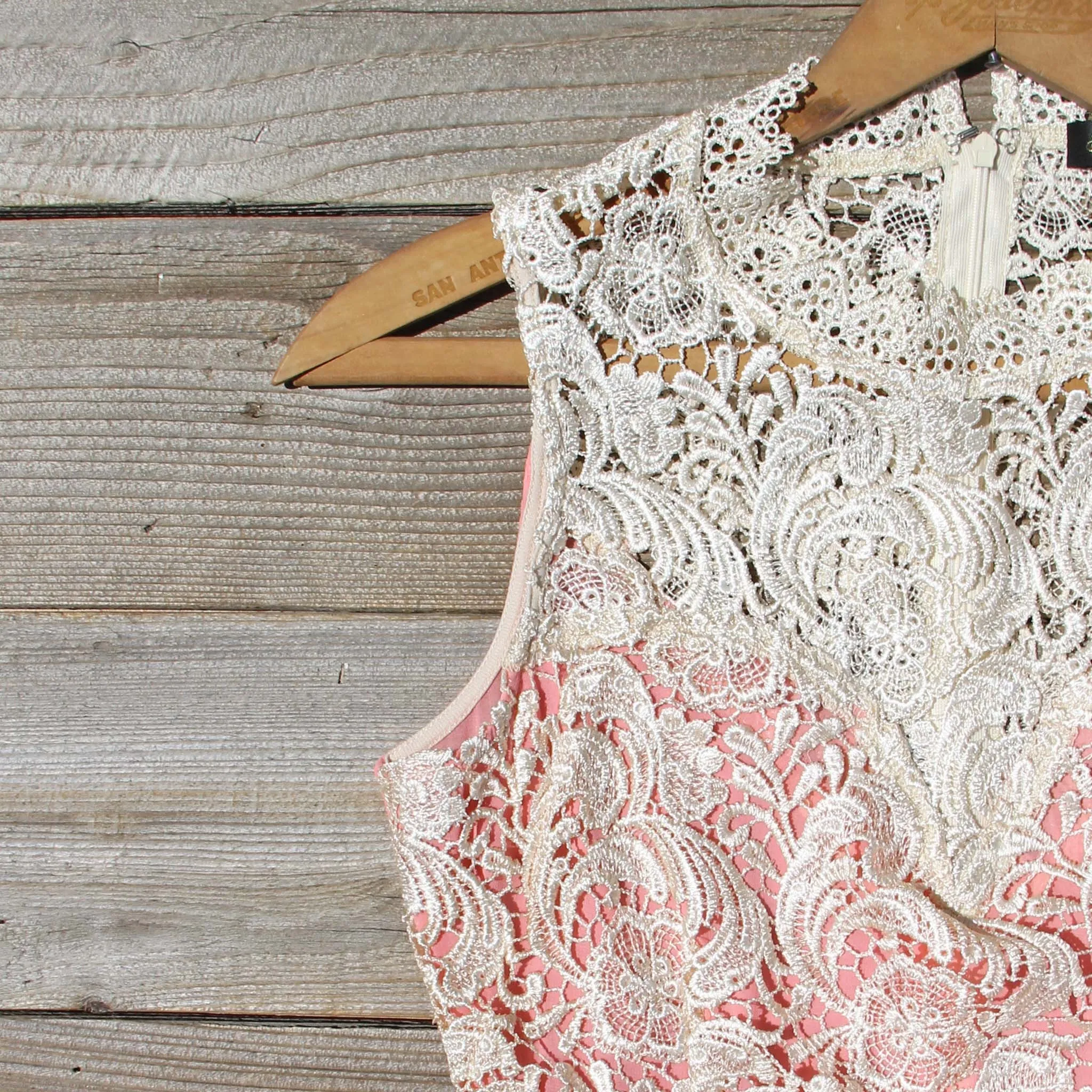 Neptune Lace Dress in Peach