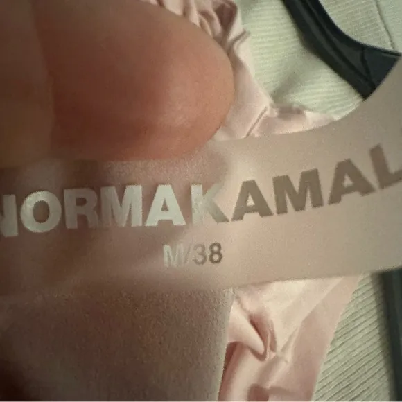 Never Worn! Norma Kamali Cayla Side Draped Midi‎ Gown in Blush Pink size M